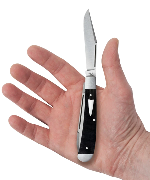 Case Tony Bose Kollaboration 2021 Black Canvas Micarta Trapper - Image 5