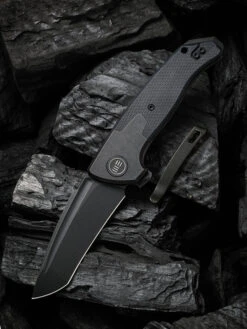 WE Knife Press Check Black Titanium Tanto