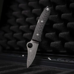 Spyderco SpyOpera Carbon Fiber Damasteel Sprint Run PlainEdge