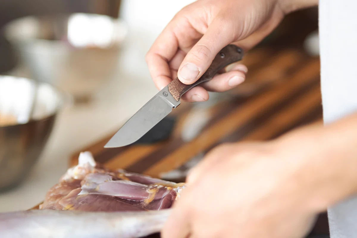 Chris Reeve Inyoni Natural Canvas Micarta Drop Point - Image 5