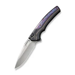 WE Knife Exciton Black Titanium With Flamed Titanium Integral Spacer 