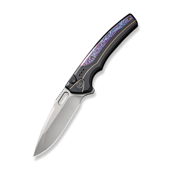 WE Knife Exciton Black Titanium With Flamed Titanium Integral Spacer